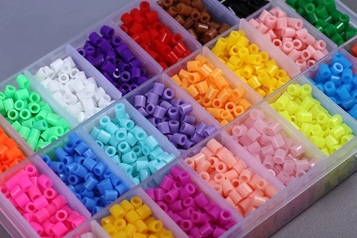 24 цвета Perler Beads 5500 шт набор коробок из 5 мм Хама бусины для детей Обучающие