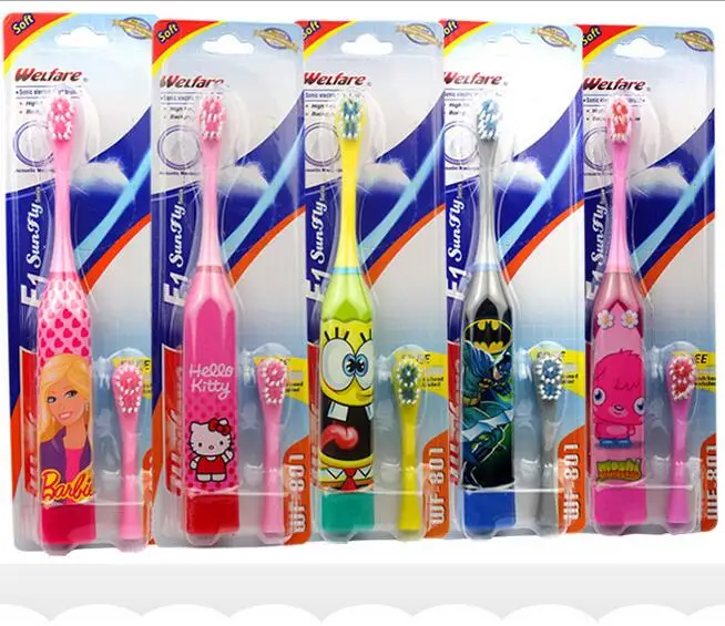 Free Shipping Cartoon Children Toothbrush Electric Sonic 2 Pieces Interdental Brush Heads |