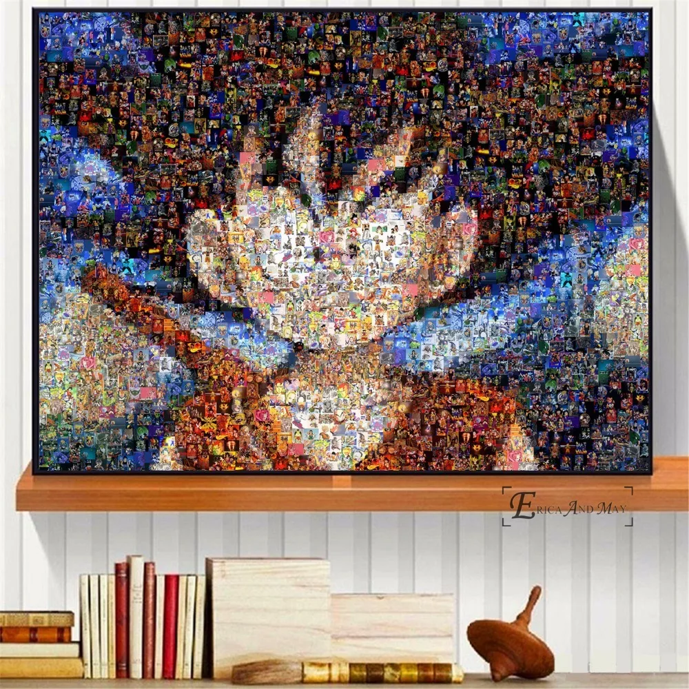 Dragon Ball Z стиль пазла плакаты и репродукции, настенное искусство декоративная картина холст живопись для гостиной домашний Декор без рамы