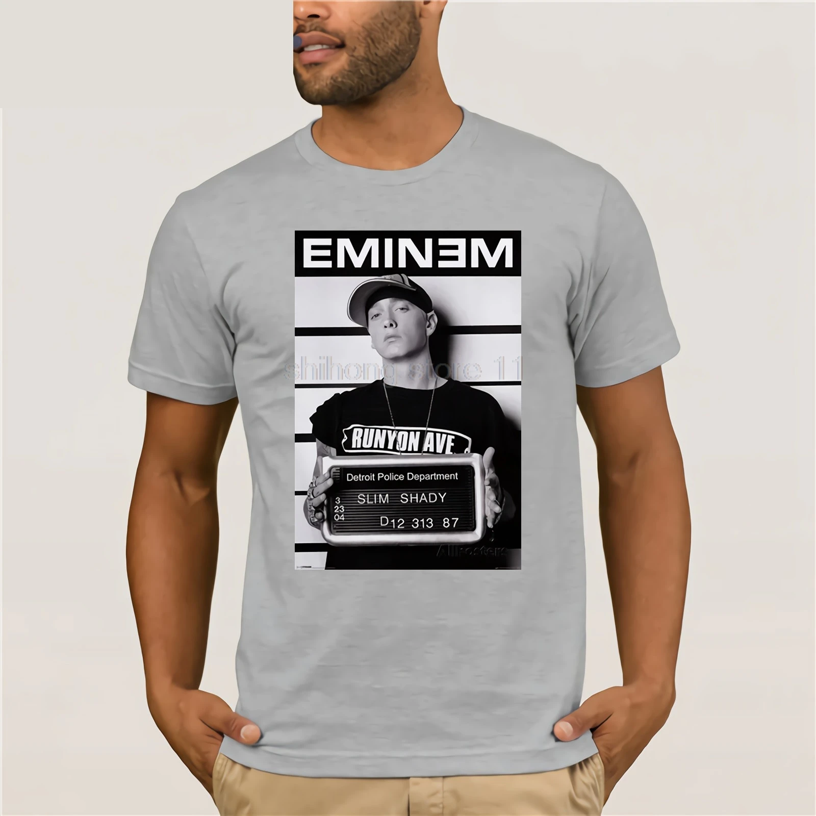 Мужская футболка с принтом в стиле хип хоп Rapper Eminem коротким рукавом лето