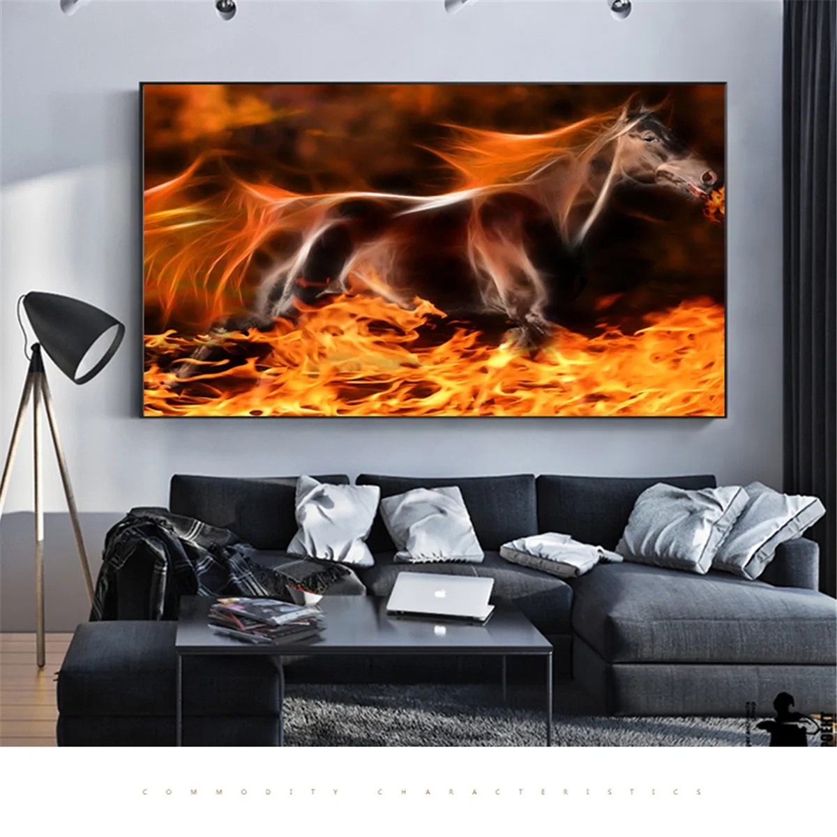 Fashionable Animal Fire Horse art paint Wall Pictures On Canvas oil Paintings Handmade Home Decor Cuadros Decoracion | Дом и сад