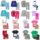 Пижамный комплект для маленьких мальчиков Hooyi, одежда для сна для девочек, детские футболки и штаны, Детская Пижама, топы из 100% хлопка, штаны, домашняя одежда