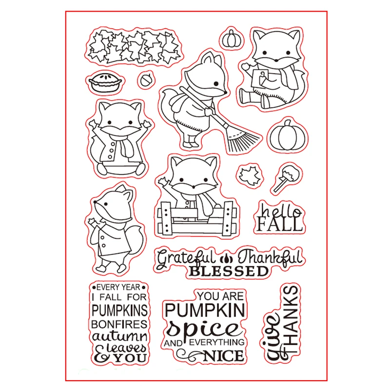 Hello Fall набор прозрачных силиконовых штампов для скрапбукинга/фото открытки в