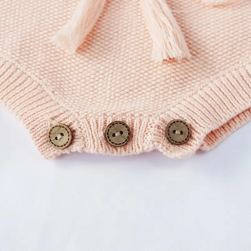 Модная хлопковая Шерстяная трикотажная одежда для малышей комбинезоны