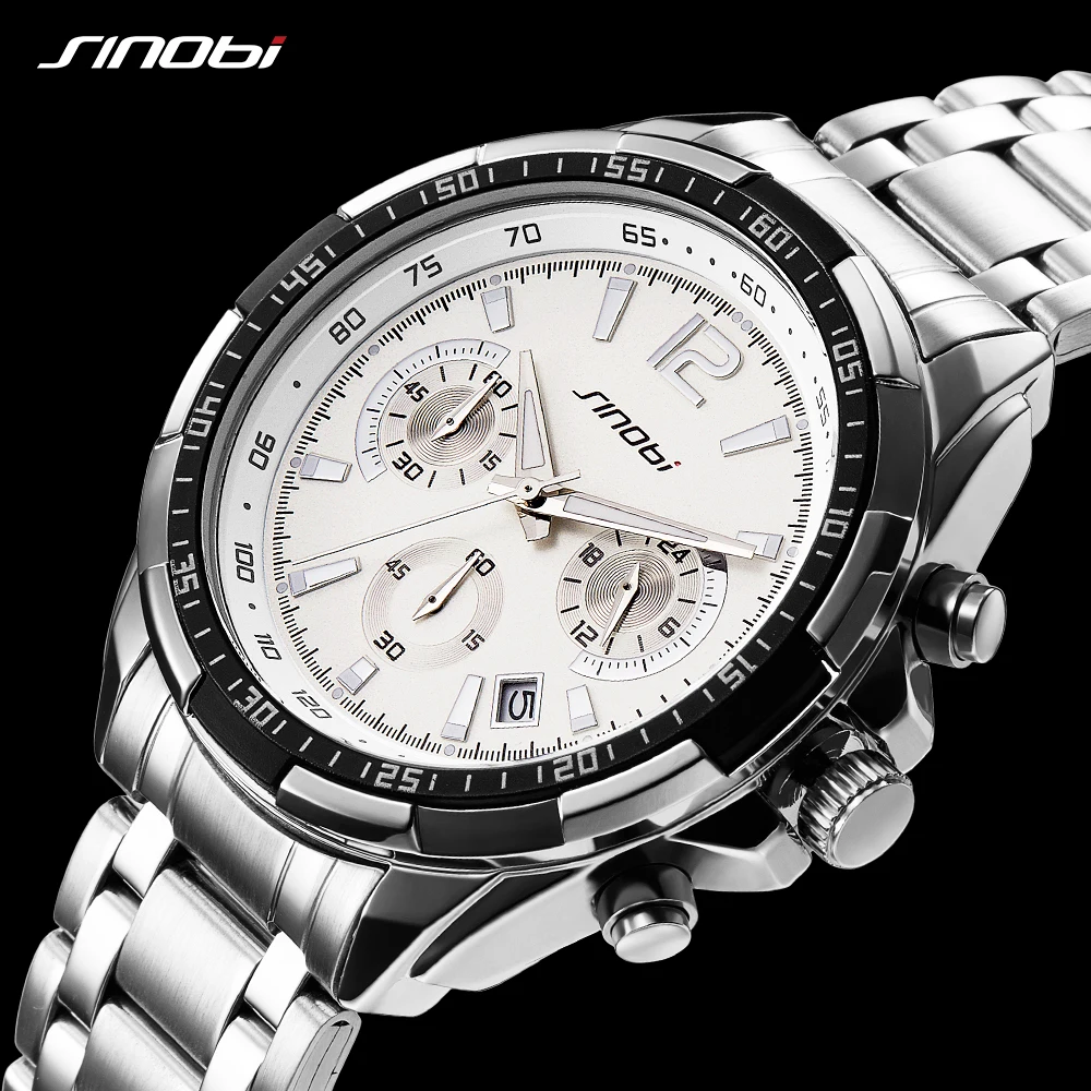 

SINOBI Mens Watches Top Brand Luxury Quartz Watch Fashion Unique Sports Design Mans Clocks Male Watches Clock Relogio Masculino