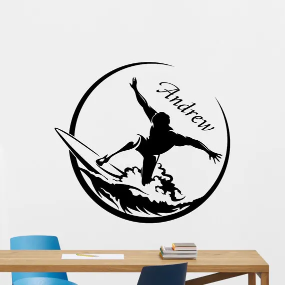 Виниловая фотография для серфинга с индивидуальным именем