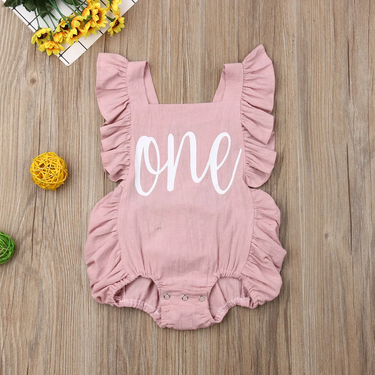 

Pudcoco Newborn Baby Girl Clothes Sleeveless Solid Color ONE Print Cotton Romper Jumpsuit One-Piece Sunsuit Outfit Summer