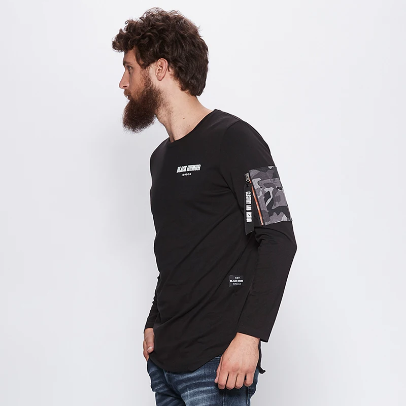 GLO-STORY отправлено из ЕС Мужские 2018 хип хоп письмо с длинным рукавом футболки