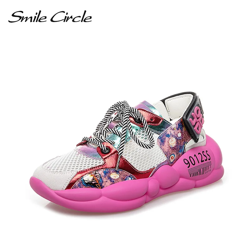 Smile Circle/2019 г. летние сандалии женская обувь на платформе Модные дышащие