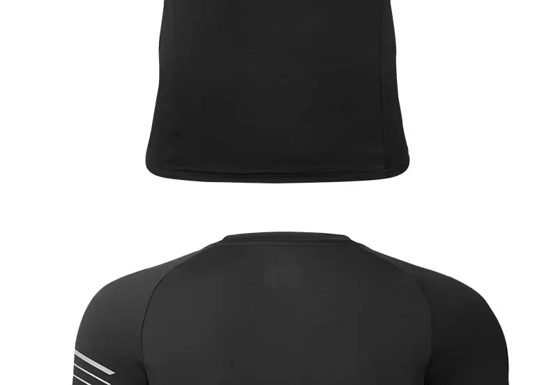 FANNAI Running Shirt Black Polyester Quick Dry Reflective Short Sleeve High Quality Top Gym Shirt Training Bodybuilding FN039