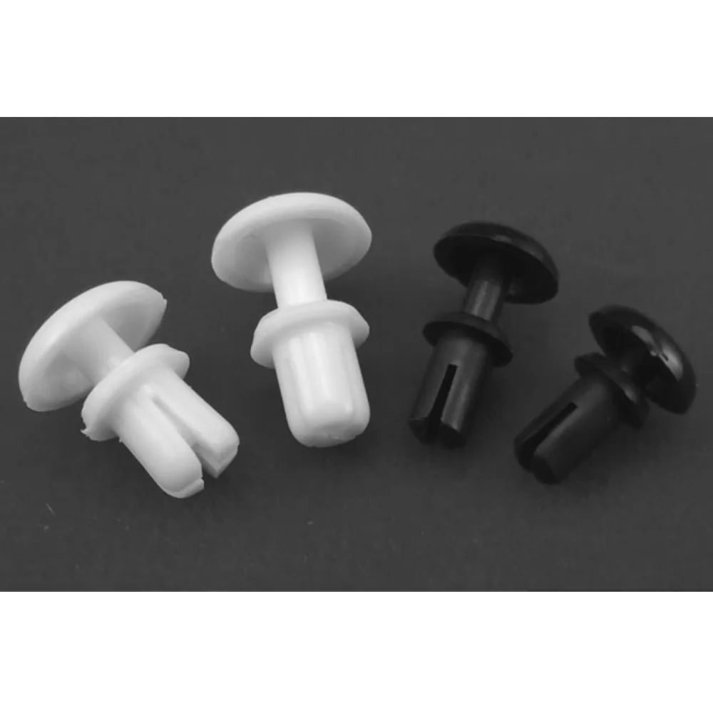 100 шт. черный и белый пластик R тип расширения заклепки гайка пряжка зажим для