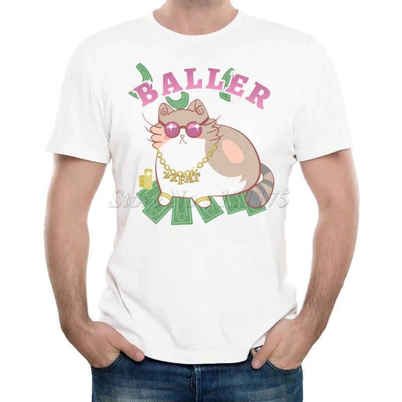 Новое поступление 2019 мужская летняя футболка с принтом милого толстого кота