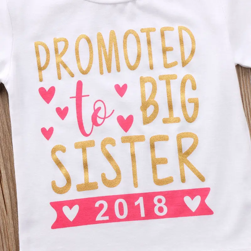 Kids T-Shirt Baby Girls Cotton Tops Toddler Big Sister Summer T-shirts Short Sleeves Clothes | Детская одежда и обувь