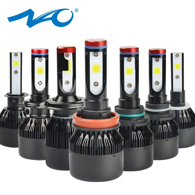 Светодиодные Автомобильные фары NAO H4 H7 H11 HB4 HB3 H1 автомобильные H3 H8 H9 H13 H27 9005 9006 36 Вт