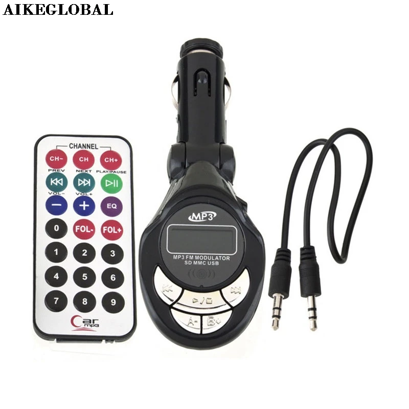 AIKEGLOBAL Hifi Автомобильный mp3 плеер беспроводной fm передатчик модулятор USB SD CD MMC