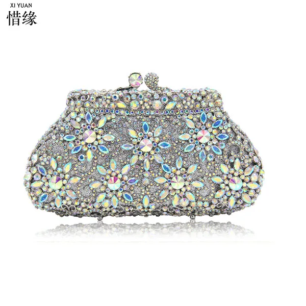 

XIYUAN BRAND party wedding prom evening clutch bags luxury diamond clutch evening bags studded crystal wedding Bride party purse