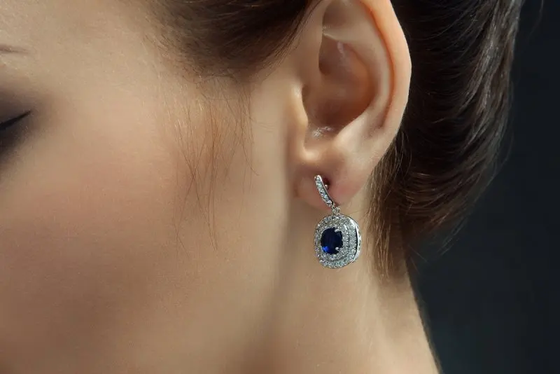 T.N 1983 Summer Jewelry Rhinestone Vintage Classic Square Sets Fashion Blue Necklace Earrings | Украшения и аксессуары