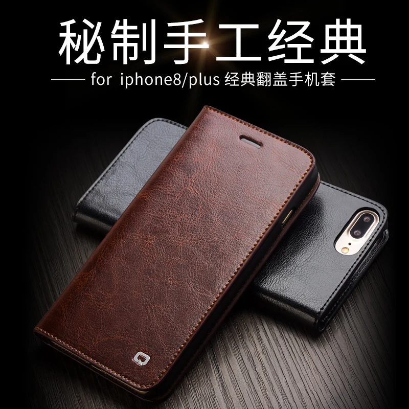 Чехол из коровьей кожи для iphone8 Qialino брендовый флип-чехол натуральной iphone 8 plus