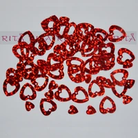 new 50g 12mm laser red color hollow heart loose sequin sewingwedding confetti craftkids diy garment accessory