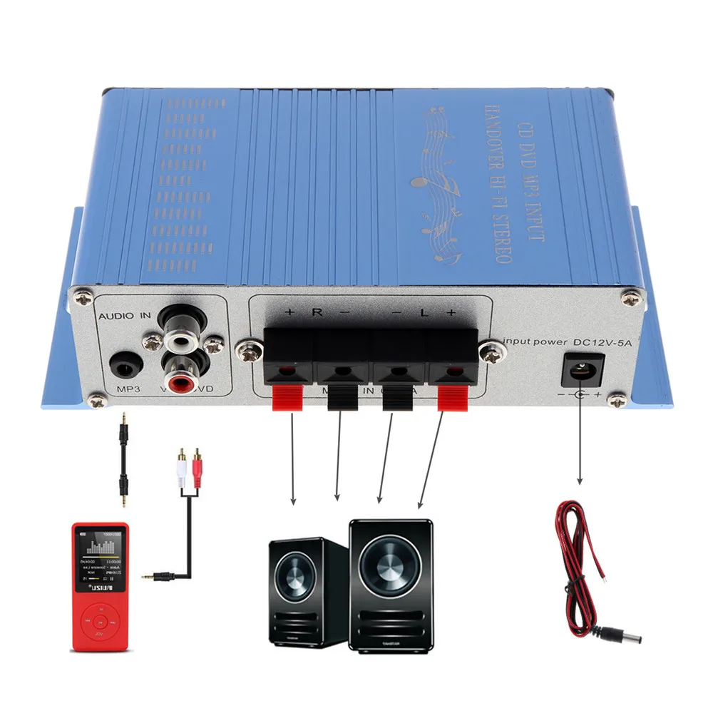 Автомобильный стереоусилитель KENTIGER 12 в пост. Тока CD / DVD MP3 вход Hi Fi аудио усилитель