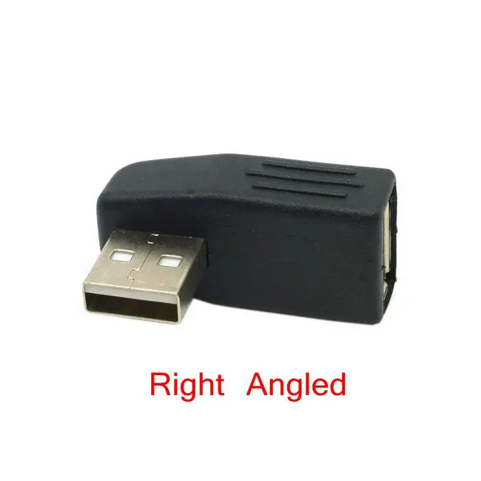 

100pcs/lot Left & Right Direction Angled 90 Degree USB 2.0 Male to Female Extension Adapter Low Profile Black