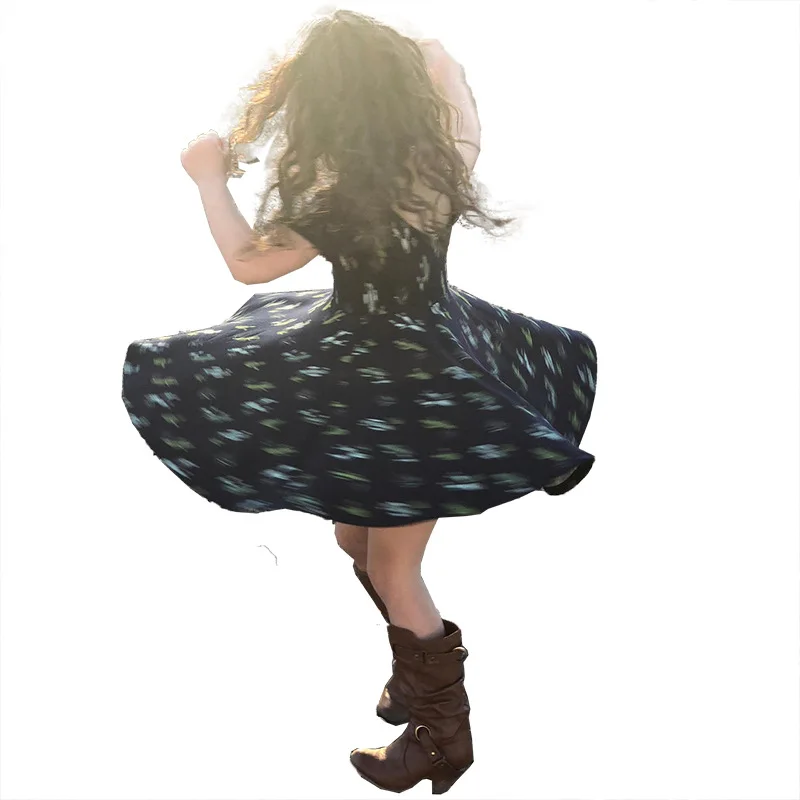 Сшитое Платье с принтом юбка для мамы и дочки Европейская американская семейная