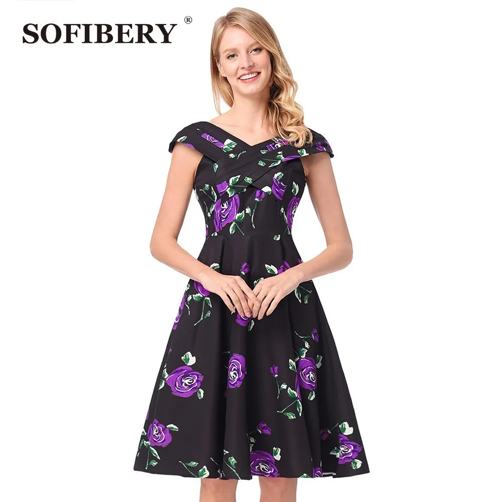 Sofibery 2018 летнее платье новый шаблон печати Для женщин пикантные элегантное
