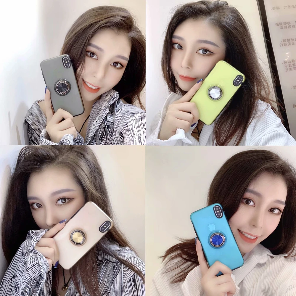 Прозрачный чехол-подставка с кольцом для iPhone 11 Pro XS Max XR чехлы телефонов магнитной