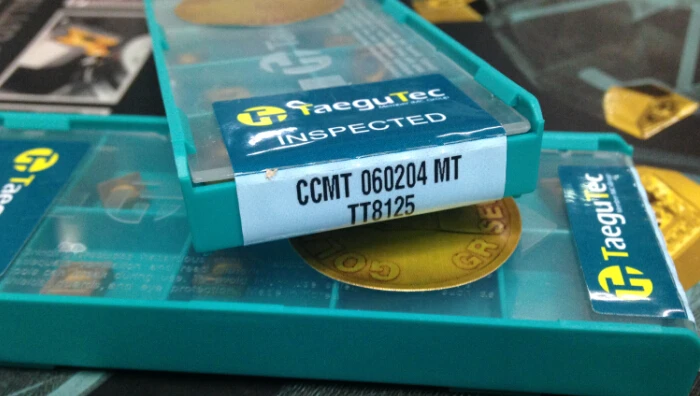 

Taegutec вставки из карбида вольфрама CCMT060204MT TT8125 токарные инструменты CCMT 060204 MT TT8125 для P15-P30 токарной обработки стали