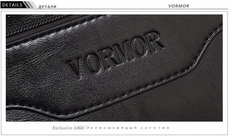VORMOR, новинка, кожаная мужская сумка, Бизнес Стиль, мужской портфель, сумка, большая емкость, на плечо, тоут, сумки, заклепки, полое дно, мужская сумка для ноутбука