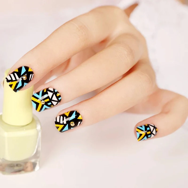 Искусственная Ongle Дизайн ногтей советы 24 шт./компл. геометрический шпильки