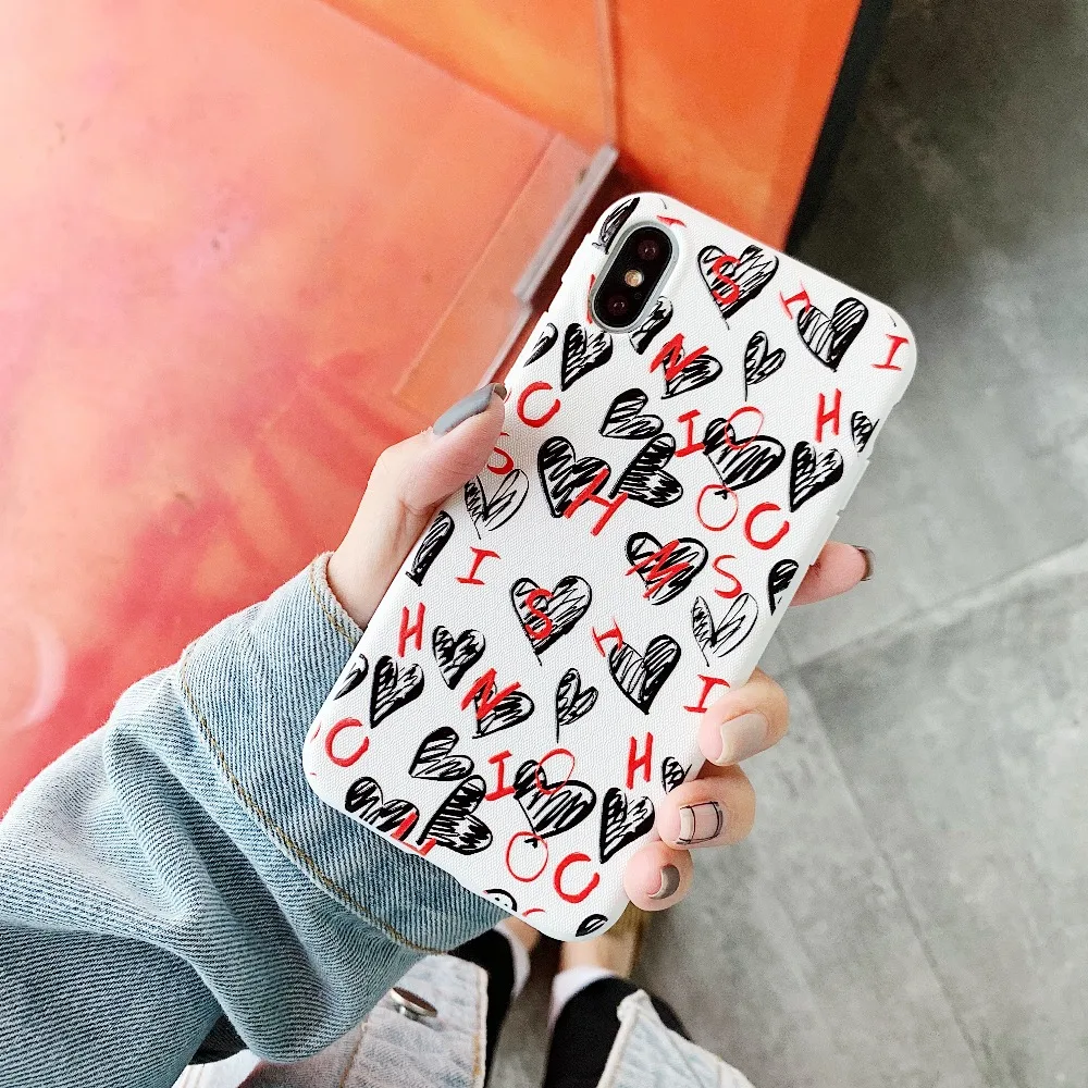 Модный чехол для телефона из ТПУ с сердечками iPhone X XS XSMax XR s 6 S 7 8 Plus мягкий