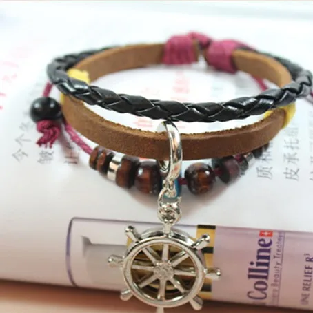 Новинка руль бусины многослойные кожаный браслет | Украшения и аксессуары