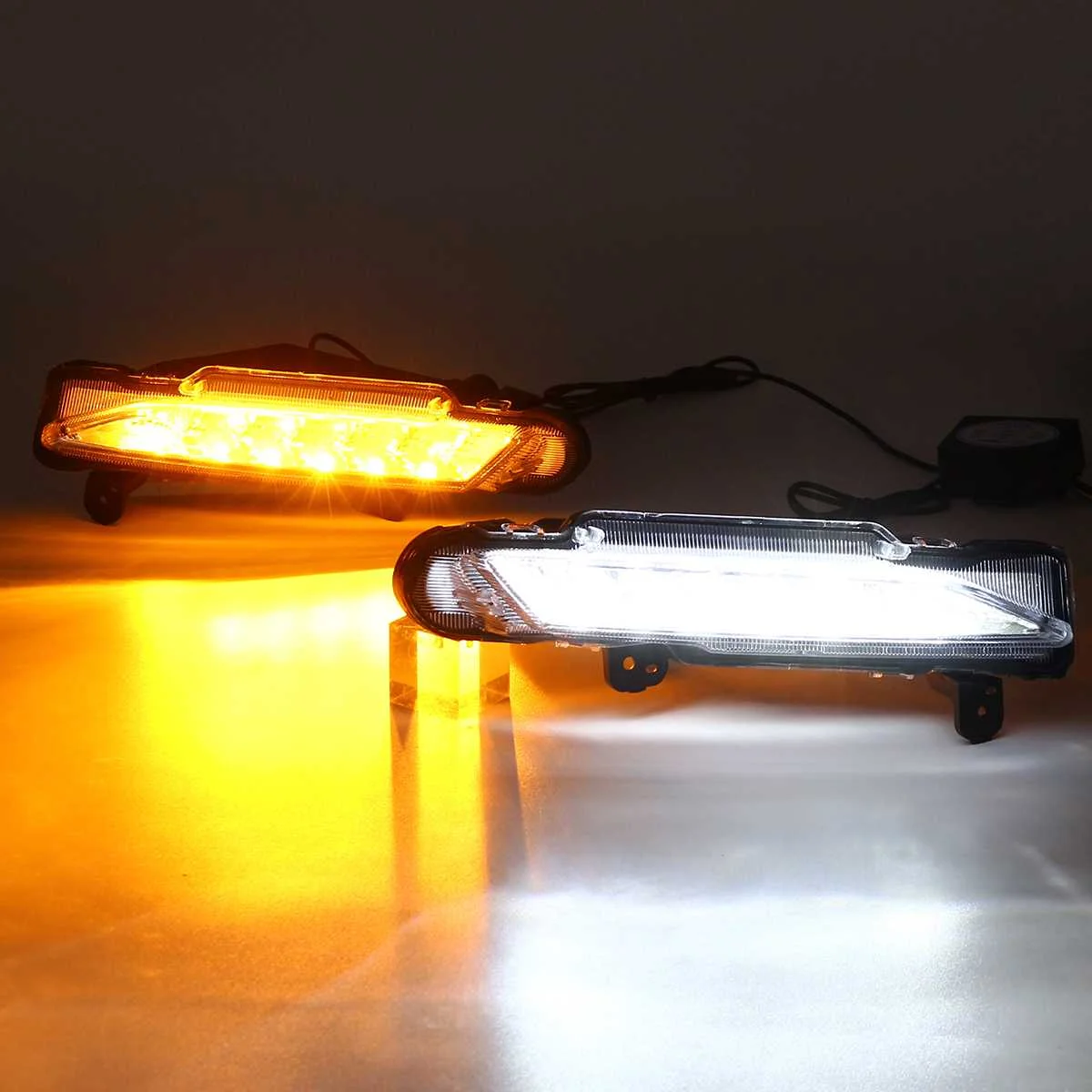 12v светодиодные дневные ходовые огни для Toyota Yaris дневные ходовые огни светильник передняя решетка drl Противотуманные лампы сигнала Автомобильные аксессуары для вождения
