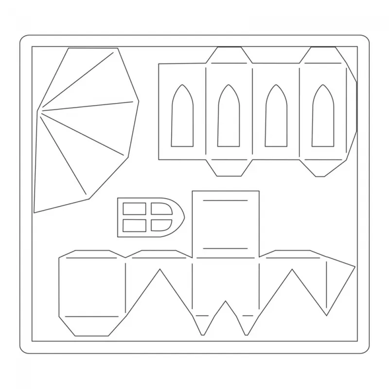 DiyArts 4 шт./лот 192*198 мм металлические режущие штампы Новые архитектурные церковные для скрапбукинга ремесленные штампы металлический режущий трафарет