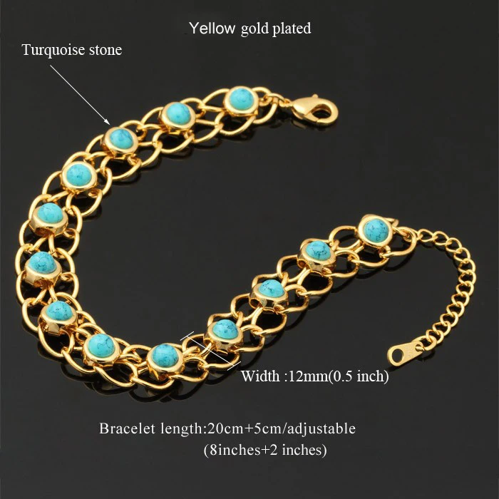 Collare Turkey Nature Stone Bracelets For Women Gold Color Blue Elegant Charm &amp Bangles Bileklik Turkish Jewelry H598 | Украшения и
