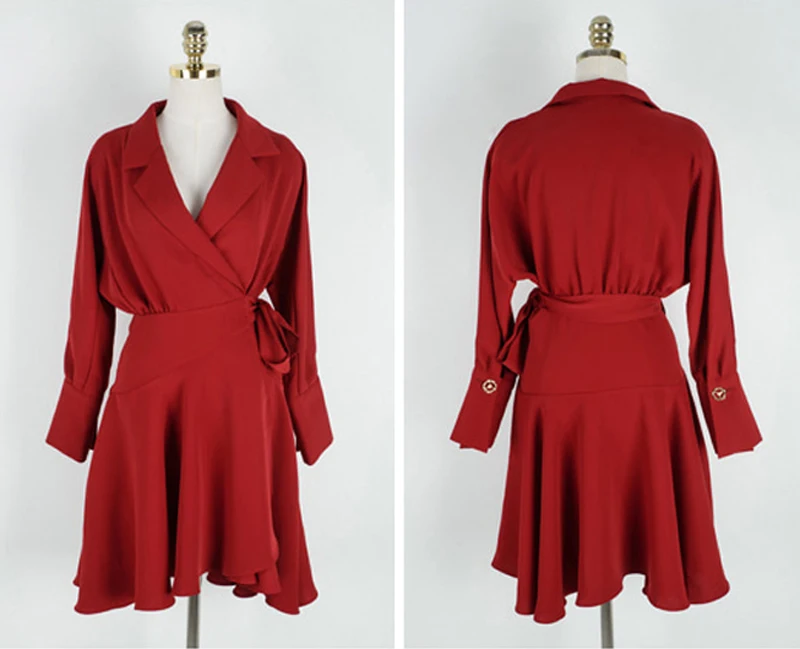 Модное женское платье трапециевидной формы на шнуровке с v образным вырезом