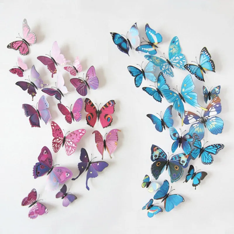 3D Butterfly Sticker Waterproof For Home Decor Metope Decoration Fridge Garden Photograph Grill Door Office Living Room Kitchen | Дом и сад