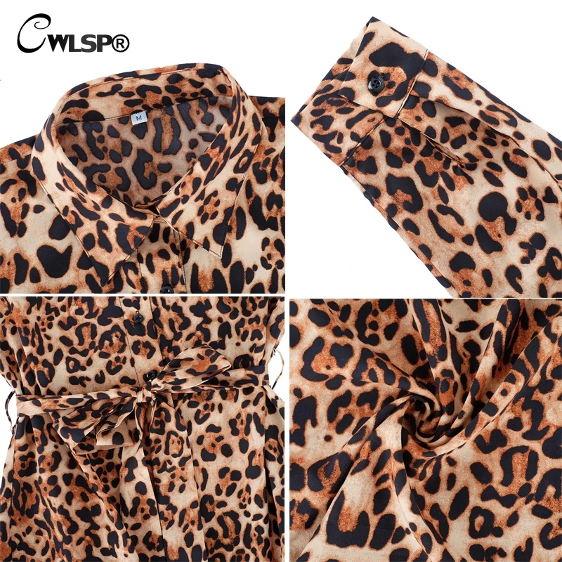 

CWLSP 2018 Fashion Autumn Leopard Dress Female Sexy Split Dress Vestidos Slim High Waist Dress Cloth For Women Streetwear QZ3109