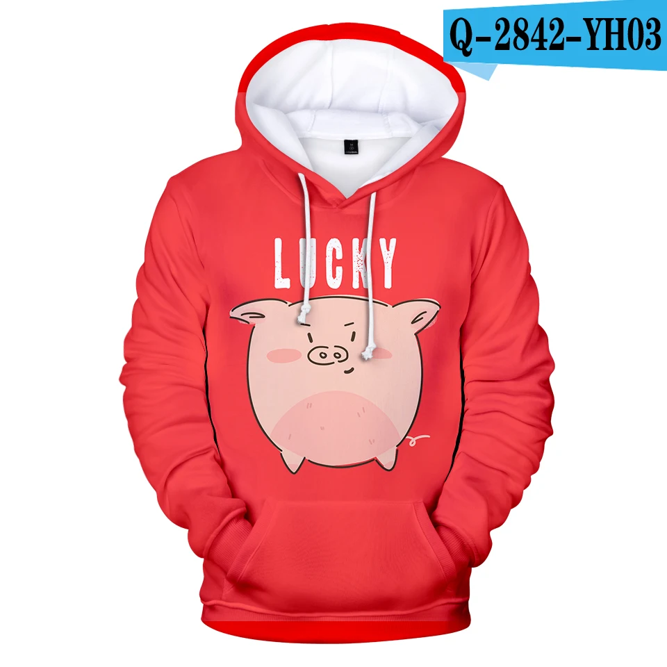 Q2842 LUCKYFRIDAYF Lucky Pig 3D женские толстовки модные кавайные толстовки 3D зимние повседневные толстовки женские XXS-4XL - Цвет: Q2842