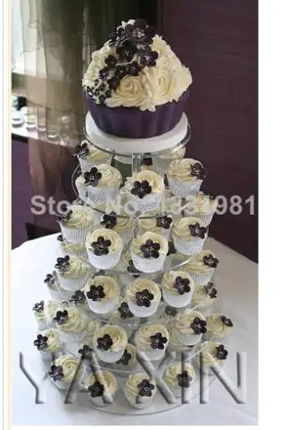 

Exquisite clear acrylic cake tower/Authentic 6 layer cake round acrylic wedding party package mail wedding decoration