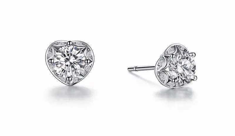 Романтические круглые серьги-гвоздики 1Ct/each однотонные серьги из стерлингового