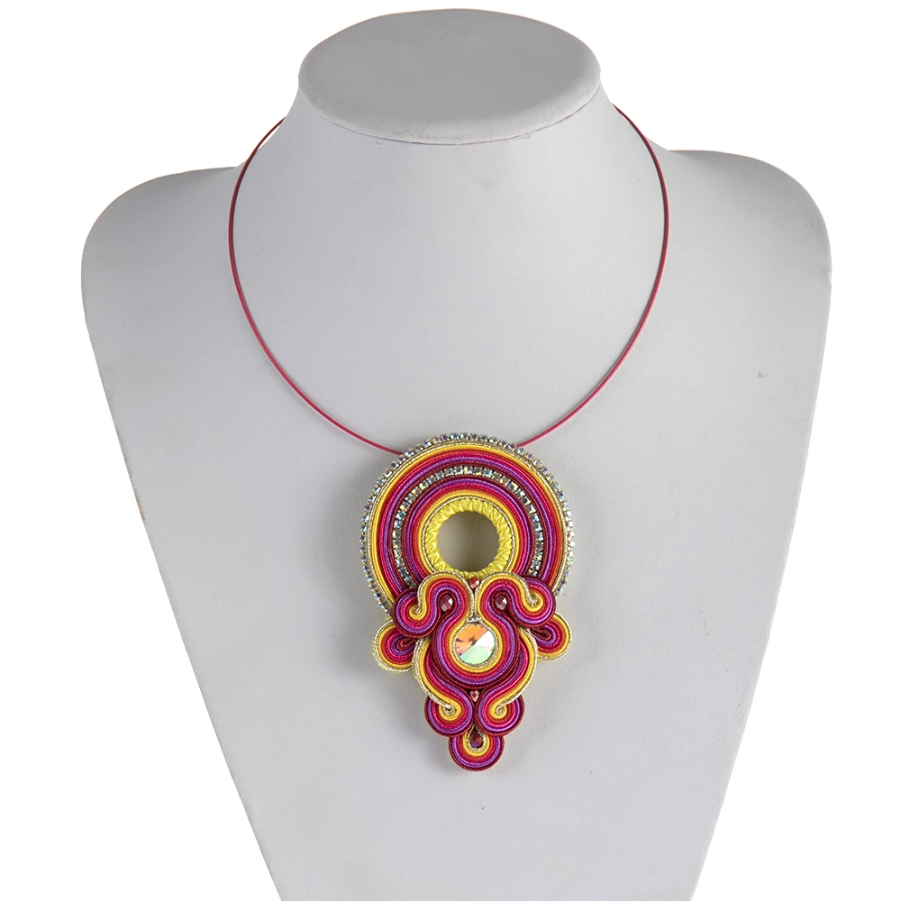 Женское Плетение ручной работы KPacTa ожерелье с подвеской из горного хрусталя в