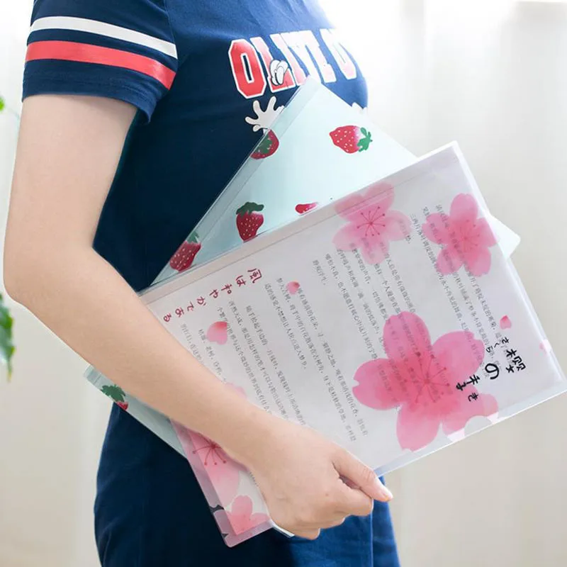 1 шт. Kawaii вишневая Сакура черная кошка офисная папка для файлов A4 папка-вкладыш A4 папка-зажим для документов рычаг накачки связывающее устройство папка для отчета