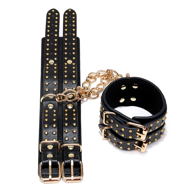 Наручники для БДСМ бондажа Металлические наручники с двойной цепочкой до