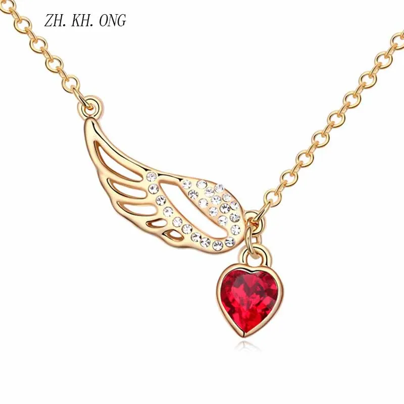 ZK. KH. онг Роскошные Дизайн цвет золотистый Крылья ангела циркон ожерелье