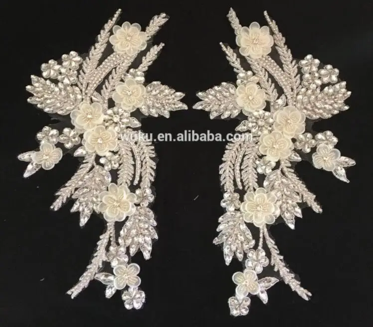 Bling полезный дизайн платье Кристалл Кружева аппликация патч в паре