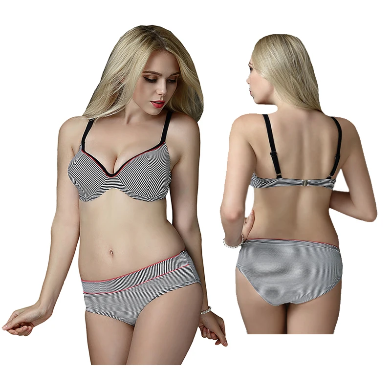 Женский раздельный купальник бикини в полоску винтажный большого размера для