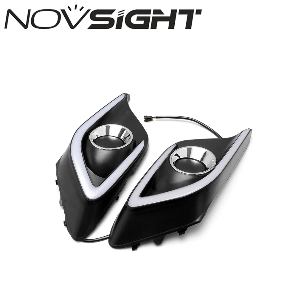 NOVSIGHT Автомобильные светодиодные противотуманные дневные ходовые огни DRL желтый