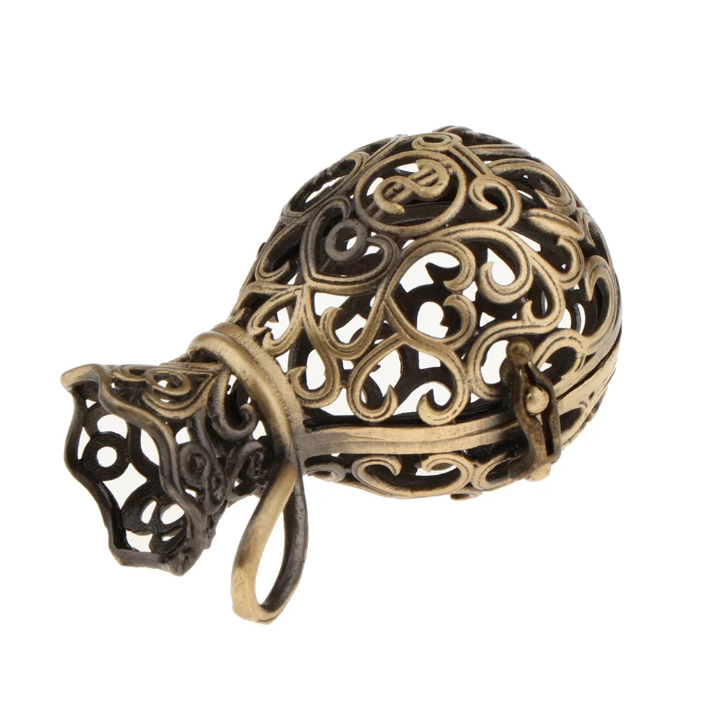 Полые кулон сердце цветок ваза в форме бисера клетки Openable для ожерелья хлопок мяч